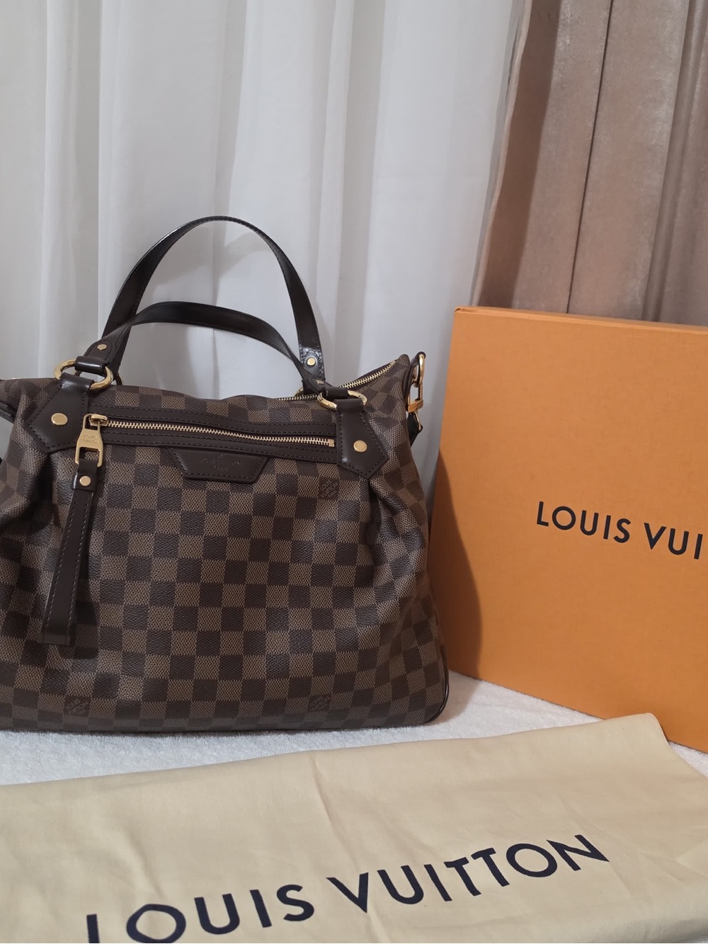 Louis Vuitton Damier Ebene Evora Handbag -